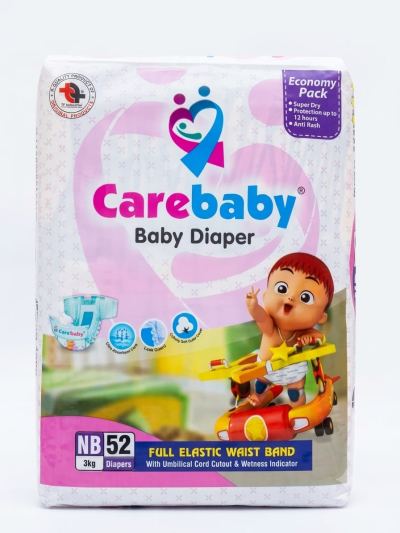 Carebaby Newborn Diapers - Size 1 - Economy Pack - 52 Pcs
