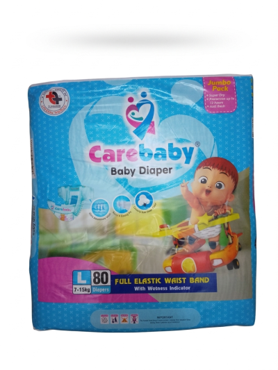 Carebaby Baby Diapers - Large Size 4 - Mega Pack - 80 Pcs
