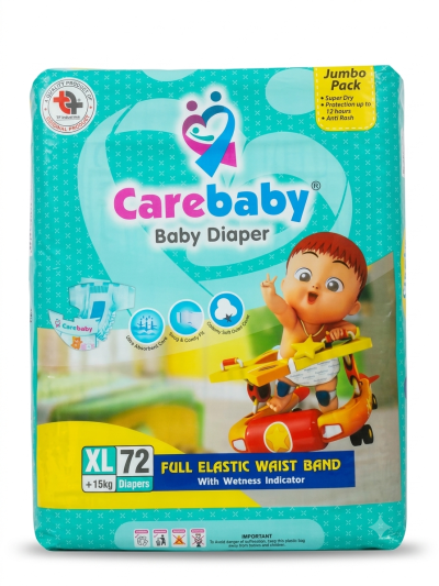 Carebaby Baby Diapers - Extra Large Size 5 - Mega Pack - 72 Pcs