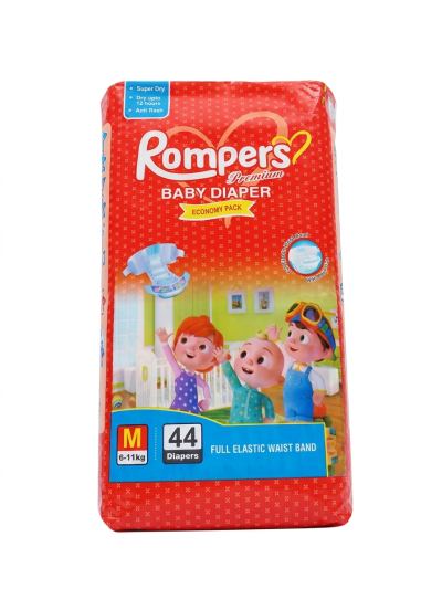 Rompers Baby Diapers - Medium Size - 44 Pcs